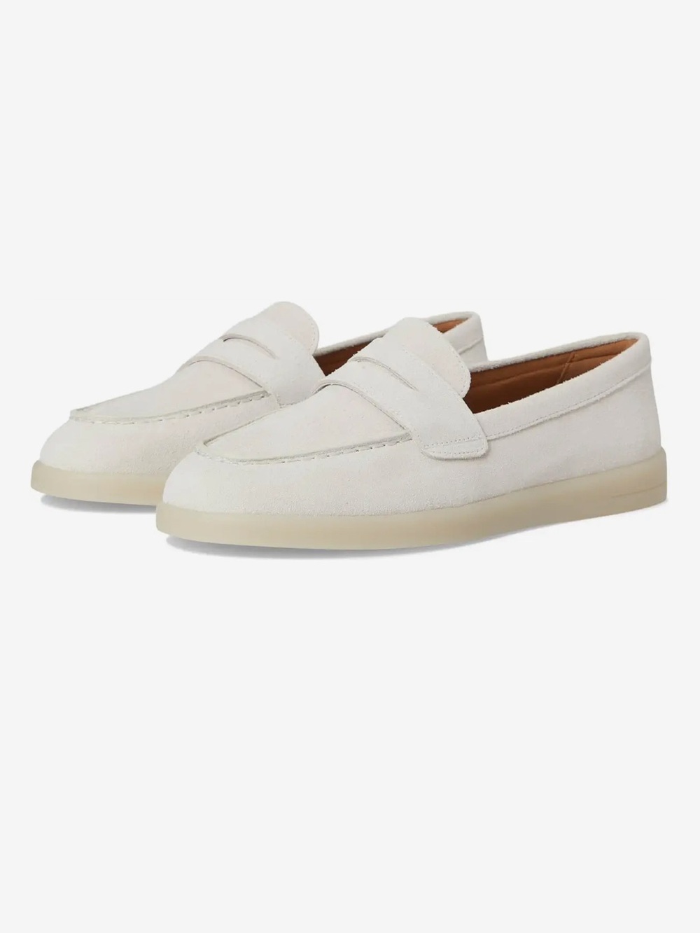 Sperry Marnie Penny Loafers White Suede Slip On Shoes Coastal Preppy Chic 8.5